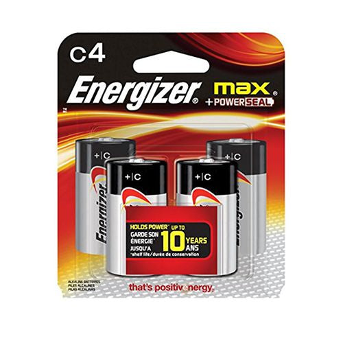 Energizer MAX C Batteries (4 Pack), C Cell Alkaline Batteries