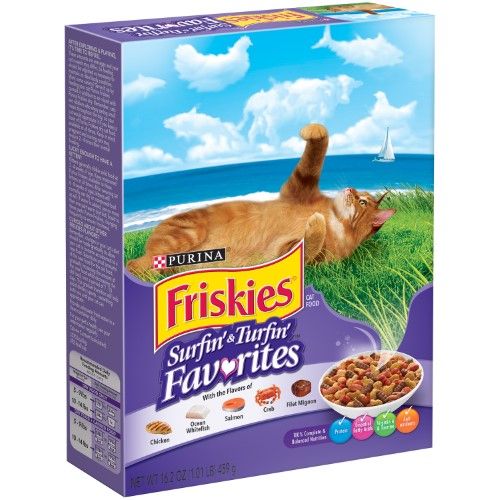 Friskies Dry Cat Food Surfin & Turfin Favorites 16.2 oz. Box