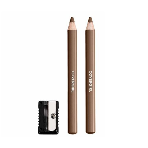 (2-Pack) COVERGIRL Easy Breezy Brow Fill + Define Eyebrow Pencil 810 Soft Brown 0.008 oz Eye Pencil Brown Eyebrow Pencil Blendable Pencil Fill and Defined Brows Sharpener Included