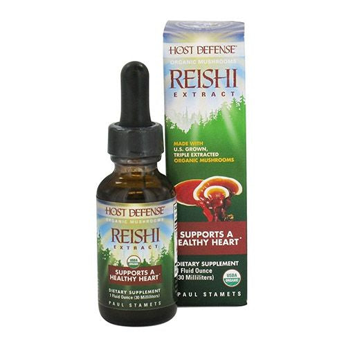 Host Defense Reishi Extract Supports General Wellness and Vitality Mushroom Supplement Plain 1 fl oz