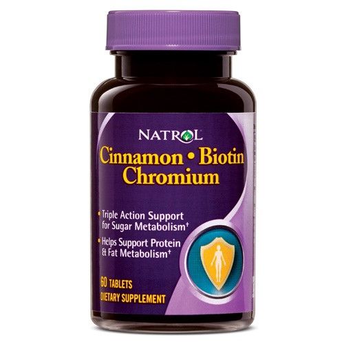 Natrol Cinnamon Biotin Chromium Tablets 60 Ct