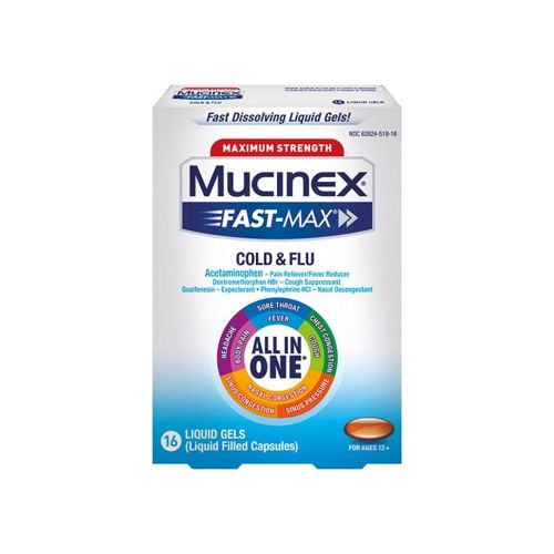 Maximum Strength Mucinex Fast-Max Cold & Flu All-In-One Liquid Gels 16ct (Packaging May Vary)