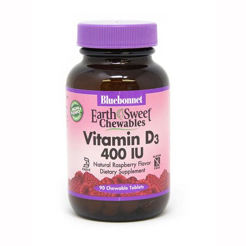 EarthSweet Chewables Vitamin B12 Raspberry 2 000 mcg 90 Chewable Tablets Bluebonnet Nutrition