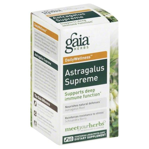 Gaia Herbs Astragalus Supreme - Immune and Antioxidant Support Herbal Supplement - With Astragalus Root Schisandra Berry and Ligustrum - 60 Vegan Liquid Phyto-Capsules (15-Day Supply)