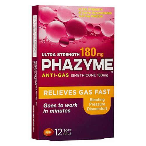 Phazyme Ultra Strength Gas & Bloating Relief Works in Minutes 12 Fast Gels