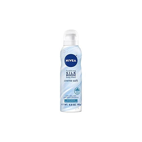 Nivea Foaming Silk Mousse Creme Soft Body Wash Vanilla and Jasmine Blossom 6.8 oz