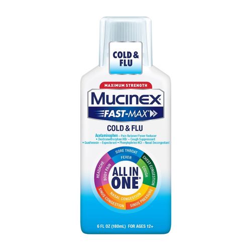 Mucinex Fast-Max Cold & Flu All-in-One Maximum Strength Liquid 6 fl. oz. (Packaging May Vary)