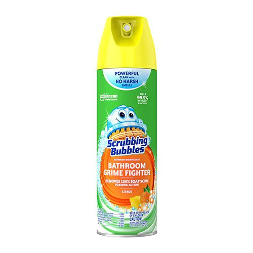 Scrubbing Bubbles Bathroom Grime Fighter Aerosol Disinfectant Spray; Effective Tile Bathtub Shower and Overall Bathroom Cleaner (1 Aerosol Spray) Citrus 20 Oz