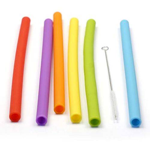 Rsvp International 10in Silicone Smoothie Straw Set Of 6