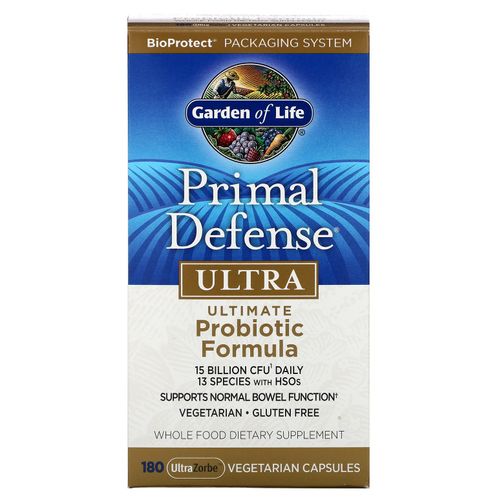 Primal Defense Ultra Ultimate Probiotic Formula 180 UltraZorbe Vegetarian Capsules Garden of Life