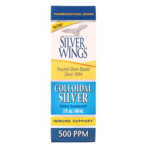 Colloidal Silver 500 PPM 2 fl oz (60 ml) Natural Path Silver Wings