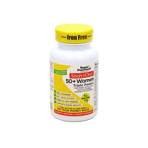Super Nutrition Simply One Multi-Vitamin/Mineral Supplement 50+ Women Tablets 30 Ct