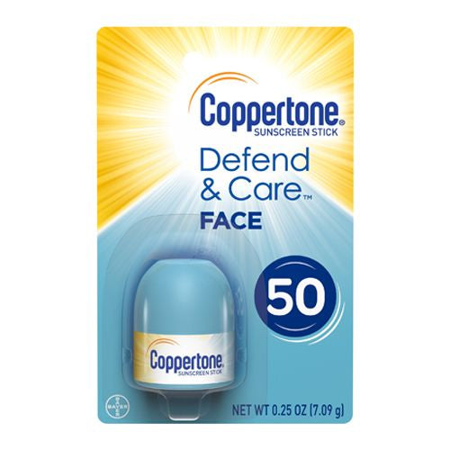 Coppertone Defend & Care Face Sunscreen Stick SPF 50 .25 oz