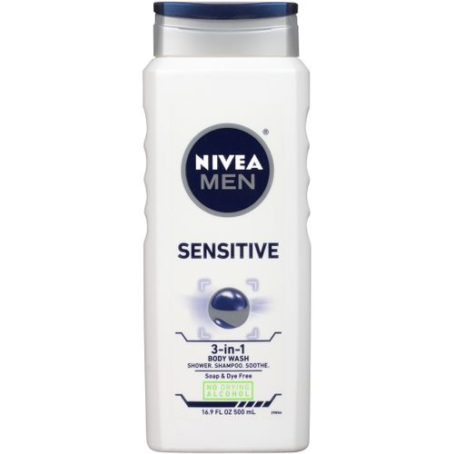 NIVEA MEN Sensitive Body Wash with Bamboo Extract 16.9 Fl Oz Bottle
