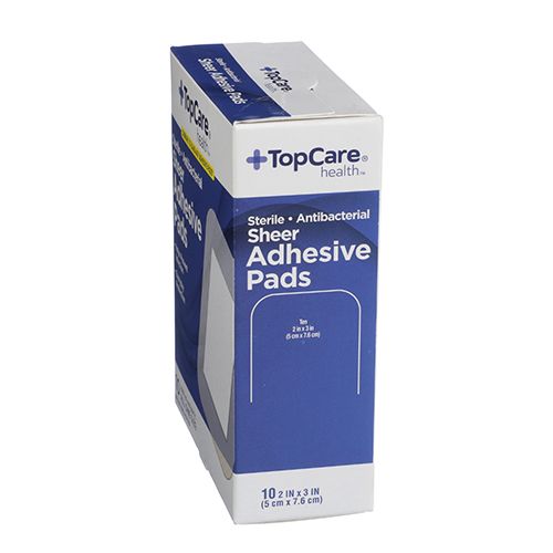 Sterile, Antibacterial Sheer Adhesive Pads, all one size, 2 IN x 3 IN