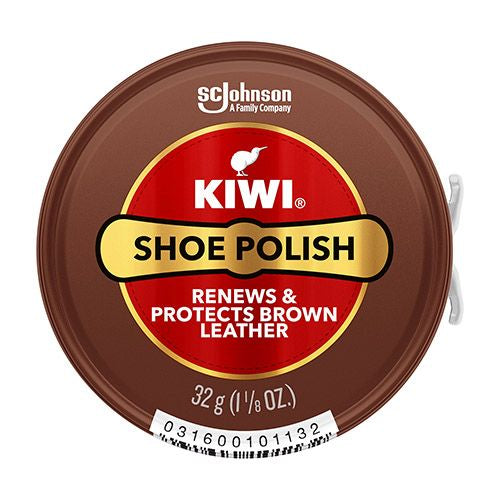 KIWI Shoe Polish Brown 1.125 oz (1 Metal Tin)