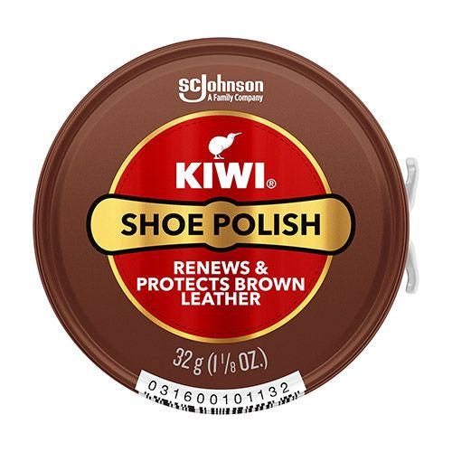KIWI Shoe Polish  Brown  1.125 oz (1 Metal Tin)