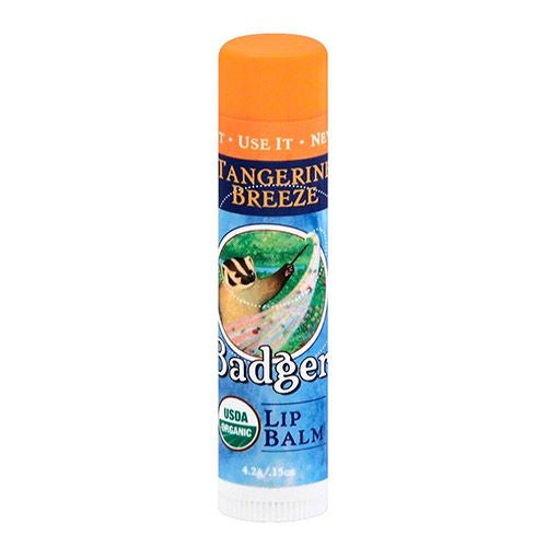 Badger - Classic Lip Balm Tangerine Breeze Certified Organic Moisturizing Lip Balm 0.15 oz Stick