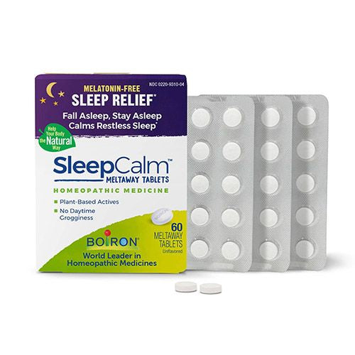 Boiron SleepCalm Tablets Melatonin-Free Homeopathic Medicine for Sleep Relief Fall Asleep Stay Asleep Calms Restless Sleep 60 Meltaway Tablets