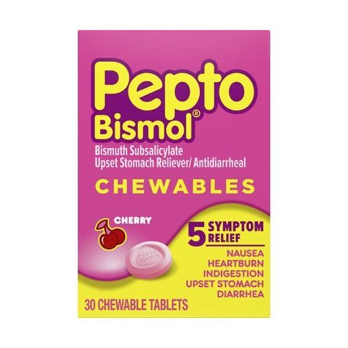 Pepto Bismol Cherry Chewables Tablets Fast Stomach Relief 30 Count