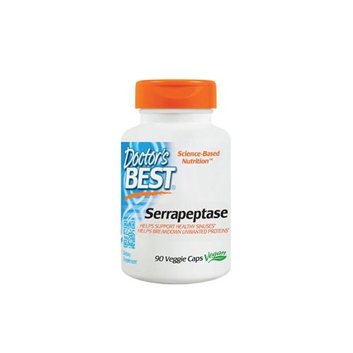 Doctor s Best Serrapeptase Non-GMO Vegan Gluten Free Supports Healthy Sinuses 40 000 SPU 90 Veggie Caps