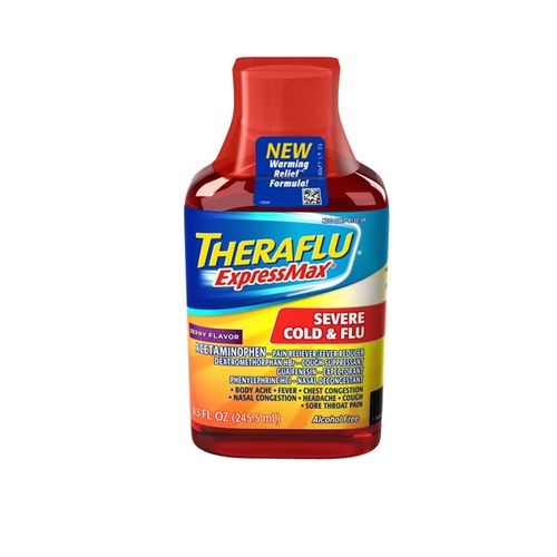 Theraflu Expressmax Severe Cold and Flu Syrup Medicine Berry Flavor 8.3 Oz