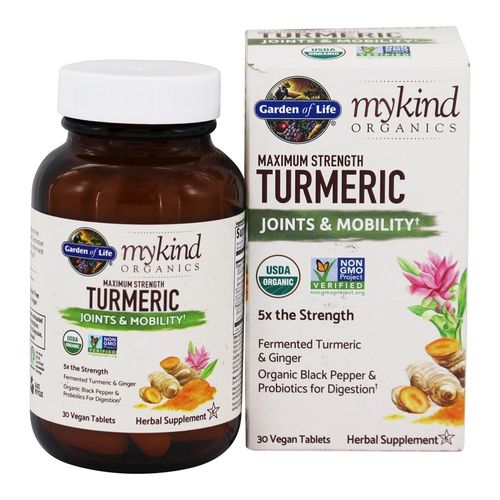 MyKind Organics Maximum Strength Turmeric Joints & Mobility 30 Vegan Tablets Garden of Life