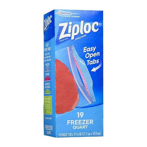 Ziploc® Brand Freezer Bags with Grip n Seal Technology Quart 19 Count