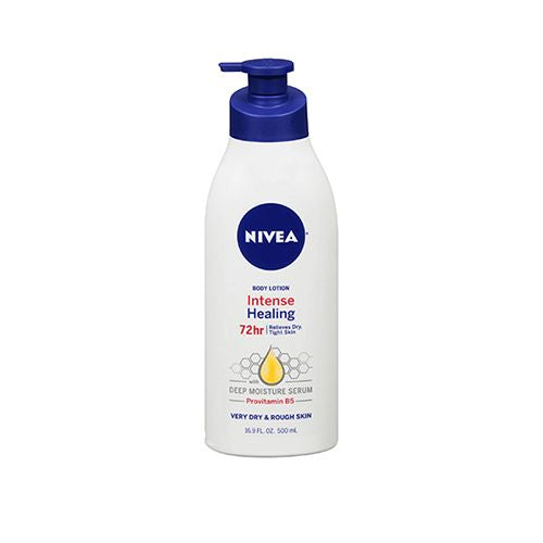 NIVEA Intense Healing Body Lotion 72 Hour Moisture for Dry to Very Dry Skin 16.9 Fl Oz Pump Bottle