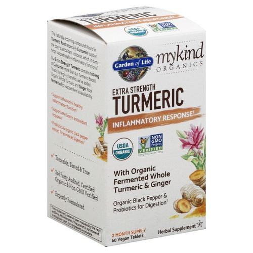 MyKind Organics Extra Strength Turmeric Inflammatory Response 60 Vegan Tablets Garden of Life