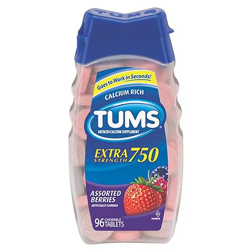 Tums Extra Strength 750 Assorted Berries Chewable Antacid Tablets 96 Ct