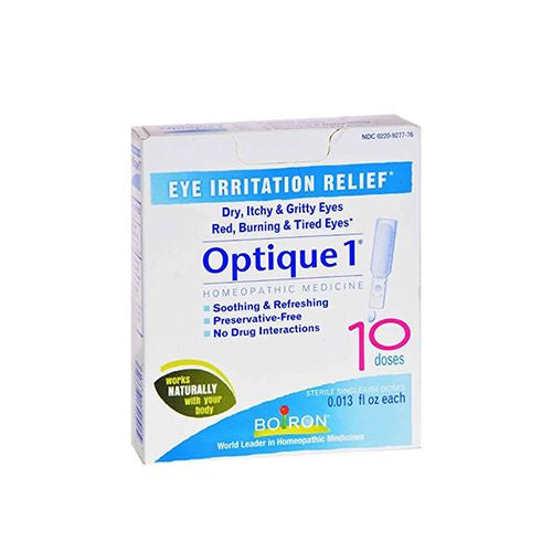 Boiron Optique 1 Eye Drops Homeopathic Medicine for Multi-Symptom Eye Irritation Relief Dry Eyes Allergies Eyestrain 10 Single Liquid Doses