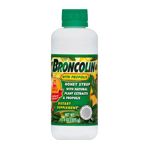 Broncolin Honey Syrup with Propolis Dietary Supplement Cough Syrup 11.4 oz