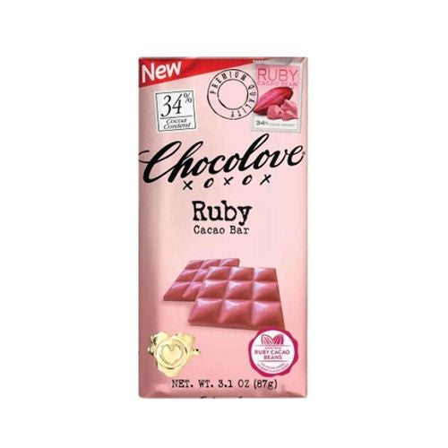 Chocolove Xoxox Bar Ruby Cacao Bean  3.1 Oz