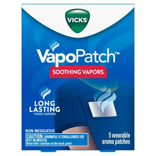 Vicks VapoPatch Non-Medicated Wearable Arome Patch Long Lasting Soothing Vicks Vapors 5 Ct