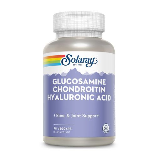 Solaray Glucosamine Chondroitin Hyaluronic Acid | Healthy Joint Comfort & Mobility with Vitamin C | 30 Serv 90 VegCaps