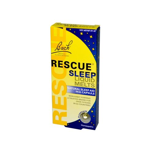 Bach RESCUE SLEEP Liquid Melts Orange Vanilla Flavor Natural Sleep Aid Non-Alcohol 28 Count