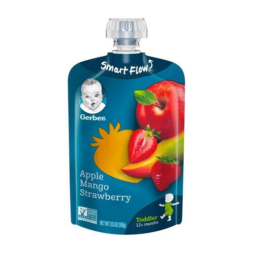 Gerber Toddler Apple Mango & Strawberry Fruit Squeezable Puree - 3.5oz
