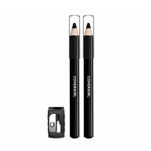 (2-Pack) COVERGIRL Easy Breezy Brow Fill + Define Eyebrow Pencil 500 Black 0.008 oz Eye Pencil Brown Eyebrow Pencil Blendable Pencil Fill and Defined Brows Sharpener Included