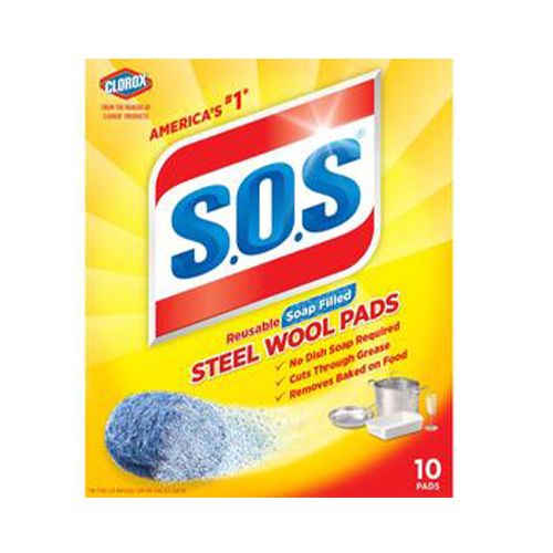 S.O.S Steel Wool Dish Scrubber Pads 10 Pack