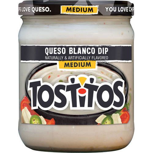 Tostitos Medium Queso Blanco Dip Naturally and Artificially flavored 15 oz Jar