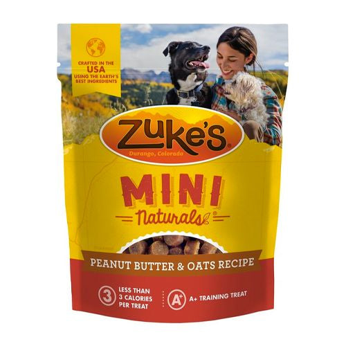 Zuke s Mini Naturals Dog Training Treats Peanut Butter and Oats Recipe Soft Dog Treats 6.0 OZ Bag