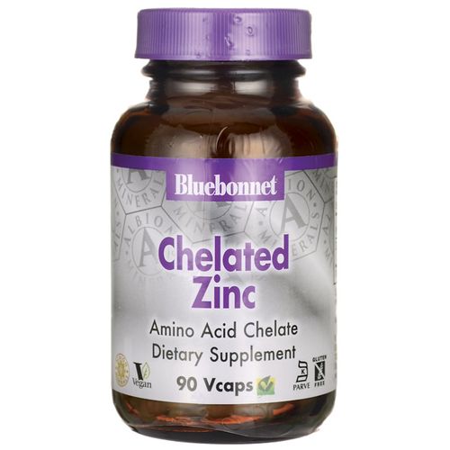 Bluebonnet Nutrition - Chelated Zinc Albion Amino Acid - 90 Vegetarian Capsules