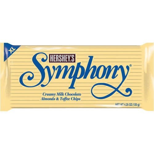 HERSHEY S SYMPHONY Milk Chocolate Almonds and Toffee XL Candy 4.25 oz Bar