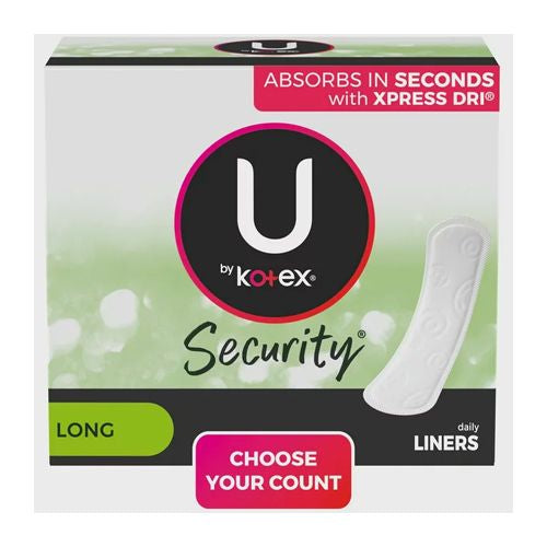 U by Kotex Clean & Secure Panty Liners Light Absorbency Long Length 96 Count