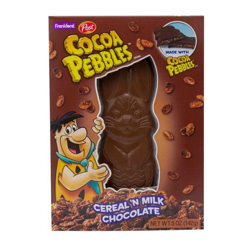 Cocoa Pebbles Cereal N Milk Chocolate Easter Bunny Candy Bar Basket Stuffer for Kids 5 Ounce