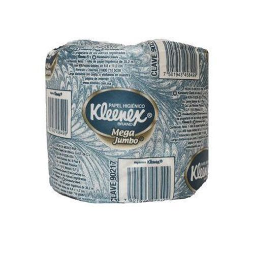 6 Kleenex Mega Jumbo Toilet Paper Single Rolls, 2 Ply White Toilet Tissue, 400 Sheets Per Roll, (6 Rolls) (B086GZQW9W)