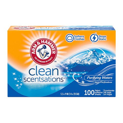 ARM & HAMMER Fabric Softener Sheets 100 sheets Purifying Waters