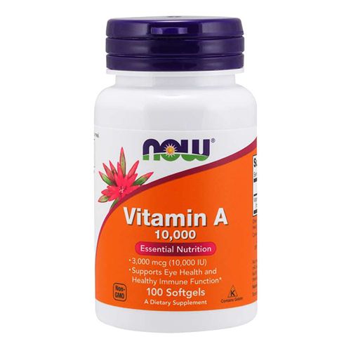 NOW Supplements Vitamin A 10 000 IU Eye Health* Essential Nutrition 100 Softgels