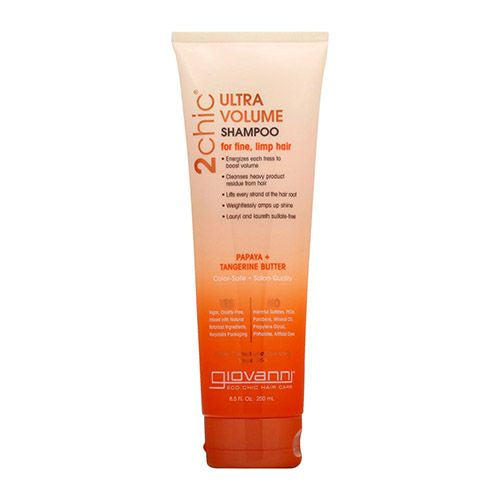 Giovanni 2chic Ultra Volume Shampoo  Boosts and Lifts  Tangerine and Papaya Butter  Sulfate Free  8.5 fl oz